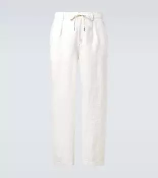 Льняные прямые брюки Polo Ralph Lauren, Antique Cream
