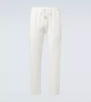 Льняные прямые брюки Thom Sweeney, белый