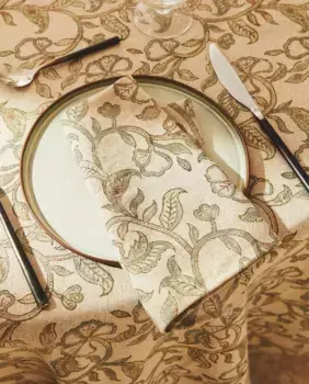 Льняные салфетки с растительным принтом (2 шт.) Zara Home, зеленый