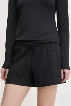 Льняные шорты Abercrombie & Fitch, черный