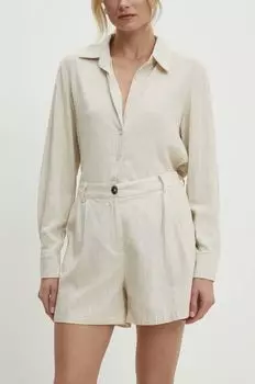 Льняные шорты Answear Lab, бежевый