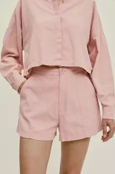 Льняные шорты Answear Lab, розовый