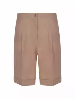 Льняные шорты-бермуды Kiton, бежевый