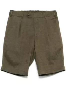 Льняные шорты-бермуды PT Torino, зеленый