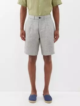 Льняные шорты clement в полоску Oliver Spencer, синий