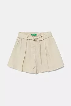 Льняные шорты для детей United Colors Of Benetton, бежевый