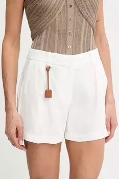 Льняные шорты Elisabetta Franchi, белый