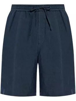 Льняные шорты Emporio Armani с завязками, синий