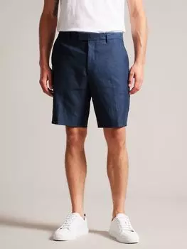Льняные шорты Flaaxs стандартного кроя Ted Baker, синий темно-синий
