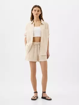 Льняные шорты Gap, бежевый