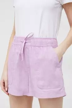 Льняные шорты GAP Gap, фиолетовый