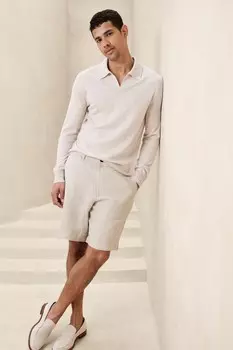 Льняные шорты из линолеума 9 дюймов Banana Republic, бежевый