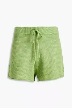 Льняные шорты крючком ONIA, зеленый