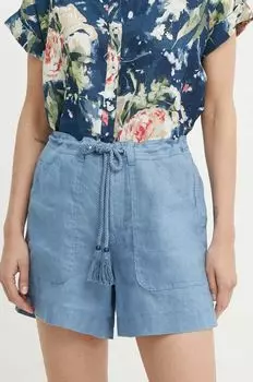Льняные шорты Lauren Ralph Lauren, синий