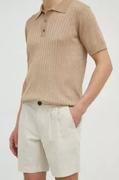 Льняные шорты Lino Germain Bruuns Bazaar, бежевый