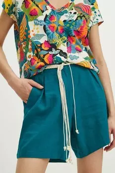 Льняные шорты Medicine, бирюзовый