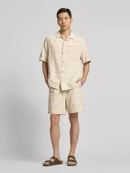 Льняные шорты прямого кроя с завязками на шнурке Mazine, бежевый