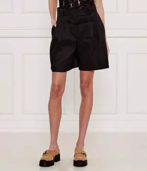 Льняные шорты с дырками Relaxed fit Hugo, черный