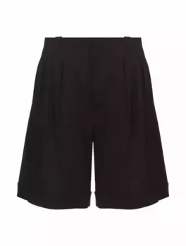 Льняные шорты с отворотами Lorena Antoniazzi, черный