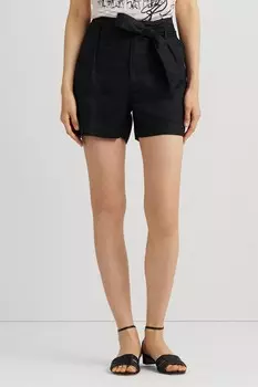 Льняные шорты с поясом Давиан Lauren Ralph Lauren, черный