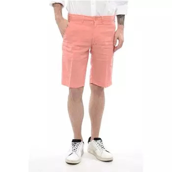 Льняные шорты с завязками на шнурке Corneliani, Orange