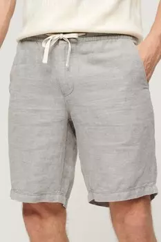 Льняные шорты с завязками Superdry, серый