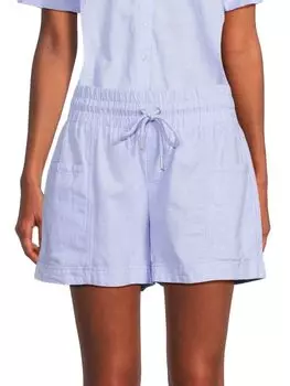 Льняные шорты с завязкой на талии Saks Fifth Avenue, цвет Chambray