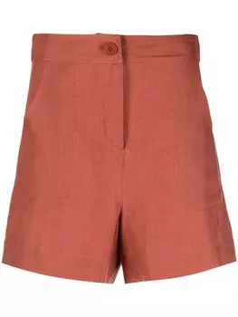 Льняные шорты с завышенной талией ERES, коричневый