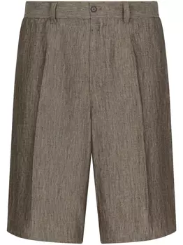 Льняные шорты со складками Dolce & Gabbana, нейтральный