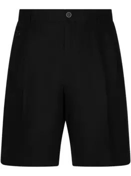 Льняные шорты строгого кроя DOLCE & GABBANA, черный