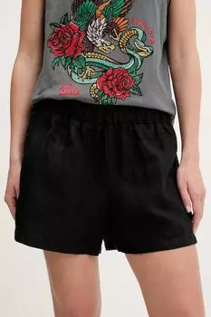 Льняные шорты Superdry, черный