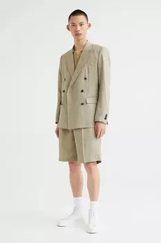 Льняные шорты свободного кроя H&amp;M, фисташковый