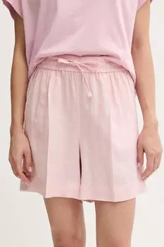 Льняные шорты United Colors Of Benetton, розовый