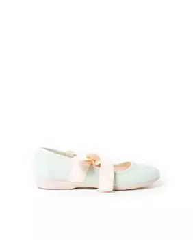 Льняные туфли Мэри Джейн для девочки-ангела с бантом Pisamonas, зеленый