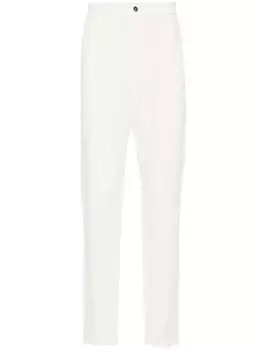 Льняные зауженные брюки Emporio Armani, белый