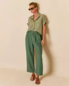 Льняные женские брюки Jared Indi & Cold, изумрудный