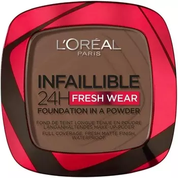 L'Oral Paris Infallible 24H Fresh Wear Powder Foundation 390 Ebony — полное покрытие, стойкость, невесомость, водостойкость и переносимость