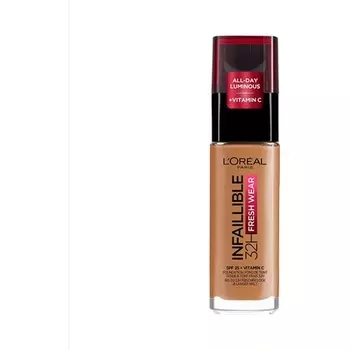 L'Oral Paris Infallible 32H Fresh Wear Foundation Полное покрытие Невесомое гладкое покрытие с витамином С и SPF 25 30 мл — Лесной орех