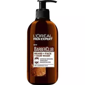 L'Oreal Paris Men Expert Barberclub Очищающий гель для бороды, лица и волос 200 мл, L'Oreal