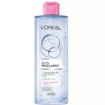 L'Oreal Paris Мицеллярная вода Skin Expert для чувствительной и сухой кожи 400мл
