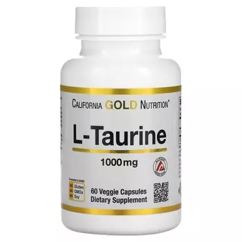 L-таурин California Gold Nutrition AjiPure, 60 растительных капсул