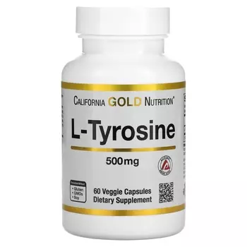 L-тирозин California Gold Nutrition AjiPure, 60 растительных капсул