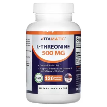 L-Треонин Vitamatic 500 мг, 120 капсул