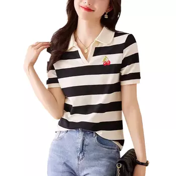 La Chapelle Женская футболка, Черные/Белые Полосы