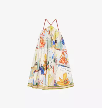 La charrasca мини-платье из органического хлопка с бретелью через шею Alemais, мультиколор