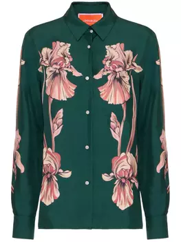 La DoubleJ атласная рубашка, зеленый