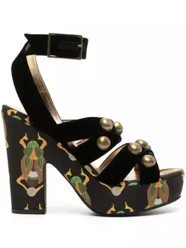 La DoubleJ босоножки Medal Wedge 140, черный