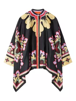 La DoubleJ кейп с цветочным принтом, черный