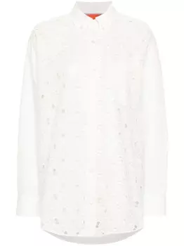 La DoubleJ кружевная рубашка Better Than Your Boyfriend's, нейтральный цвет