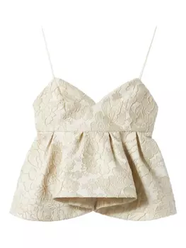 La DoubleJ кружевной топ с баской, нейтральный